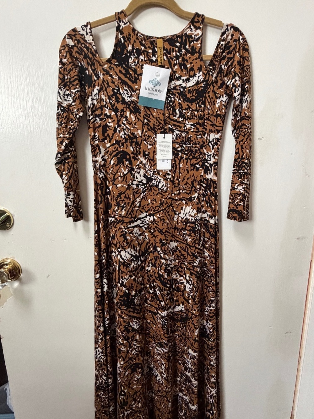 Rachel Pally brown and white animal print maxi dress - size M NWT